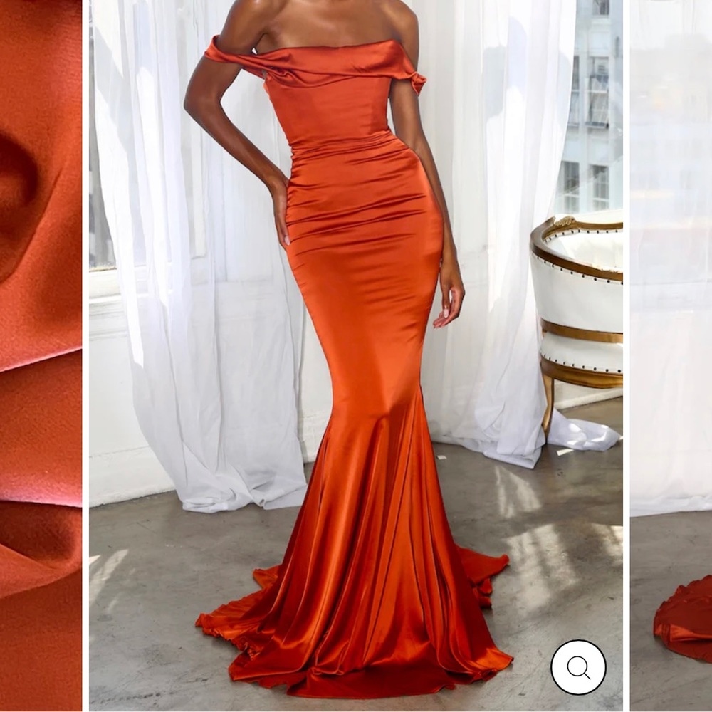 Moda Glam: Delilah Corset Gown- Terracotta (Color)